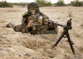 Palestinský militant v pásmu Gaza