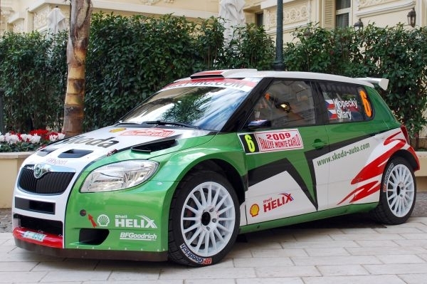Škoda Fabia S2000 při oficiálním představení v Monte Carlu.