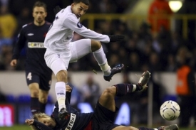 Momentka z utkání Tottenham - Slavia.