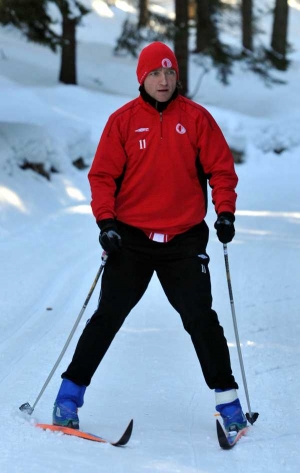 Vladm&iacute;r &Scaron;micer, nejpopul&aacute;rněj&scaron;&iacute; fotbalsita Slavie na běžk&aacute;ch.