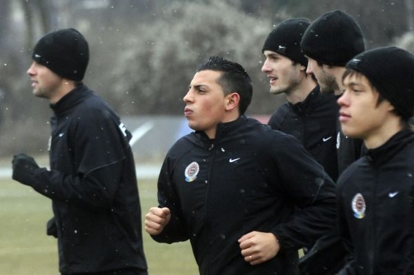 Fotbalisté pražské Sparty na úvodním tréninku přípravy. Fotbalisté pražské Sparty na úvodním tréninku přípravy.