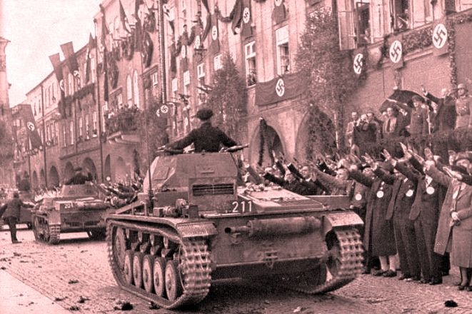 Příjezd německých armády do Sudet.