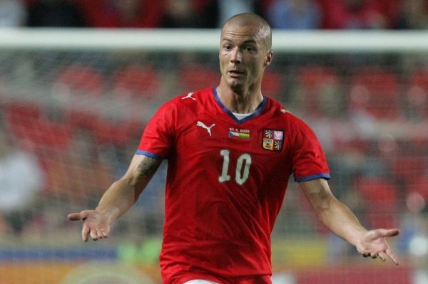 Václav Svěrkoš v dresu české fotbalové reprezentace. Václav Svěrkoš v dresu české fotbalové reprezentace.