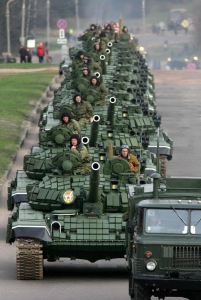 Kolona rusk&yacute;ch tanků.