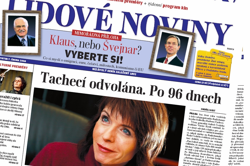 Lidové noviny o Barboře Tachecí. 
