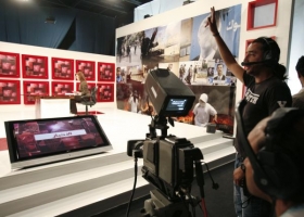 Provizorní studio provládní Future TV, která musela ukončit vysílání.