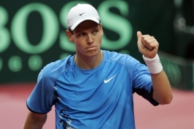 Tomáš Berdych v daviscupovém utkání proti Belgii.