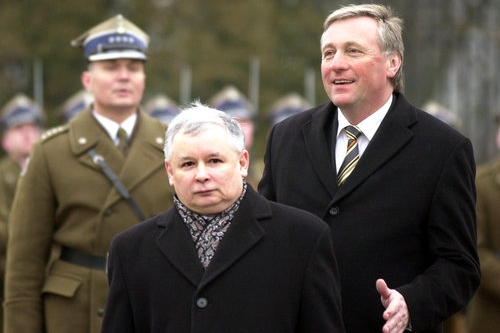 Premiéři Mirek Topolánek a Jaroslaw Kaczynski
