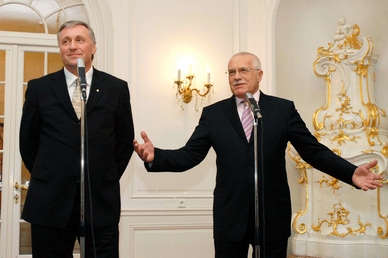 Mirek Topolánek a Václav Klaus.