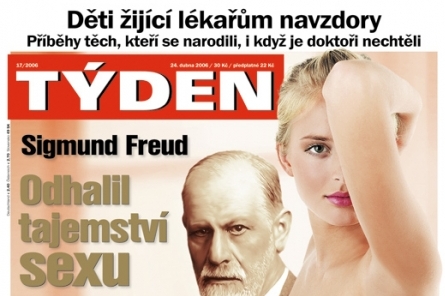Titulní strana časopisu Týden. 