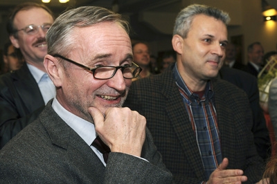Bývalí předsedové Unie svobody Petr Mareš (vlevo) a Karel Kühnl.