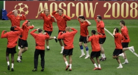 Fotbalisté Manchesteru United se připravují na moskevské finále.