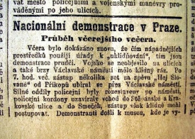 20. ř&iacute;jna, nacion&aacute;ln&iacute; demonstrace v Praze.