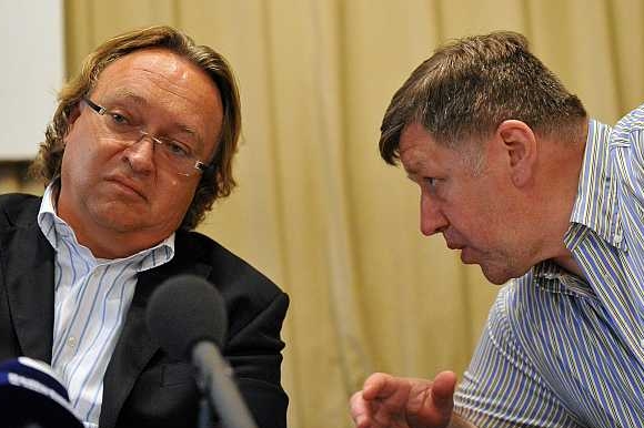Místopředsedové svazu: Jaroslav Vacek (vpravo) a Vlastimil Košťál.