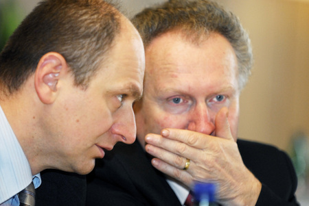 Ministr zemědělství Petr Gandalovič (vlevo) a prezident Agrární komory ČR Jan Veleba