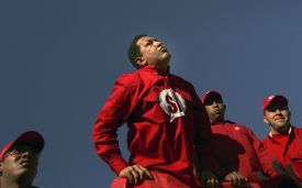 Chávez na posledním shromáždění před referendem Chávez na posledním shromáždění před referendem
