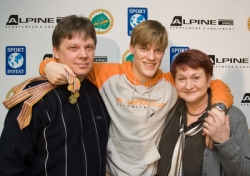 Tomáš Verner, trenérka Vlasta Kopřivová a choreograf Rostislav Sinicyn