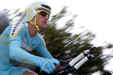 Kazašský cyklista Alexander Vinokurov.