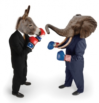 Demokrat&eacute; versus republik&aacute;ni, alias osli proti slonům.
