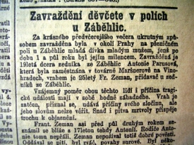 Zpr&aacute;va o zavražděn&iacute; Antonie Parusov&eacute;.