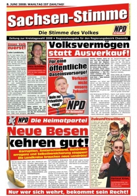 Volebn&iacute; propaganda sask&eacute; NPD.
