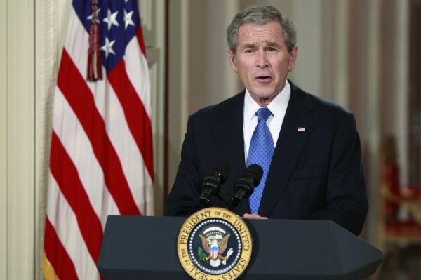 Odstupující prezident Spojených států George W. Bush.