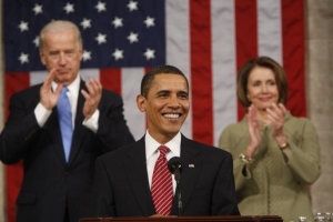 Americk&yacute; prezident Barack Obama před Kongresem.
