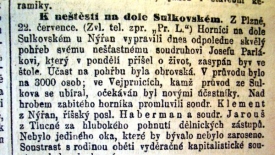 Z popisu pohřbu zavalen&eacute;ho horn&iacute;ka.