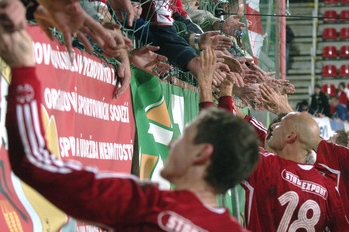 Radost žižkovských fotbalistů.